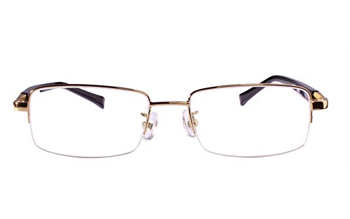 Agstum Titanium Half Rim Glasses Frame Prescription 55-18-145 (Gold)