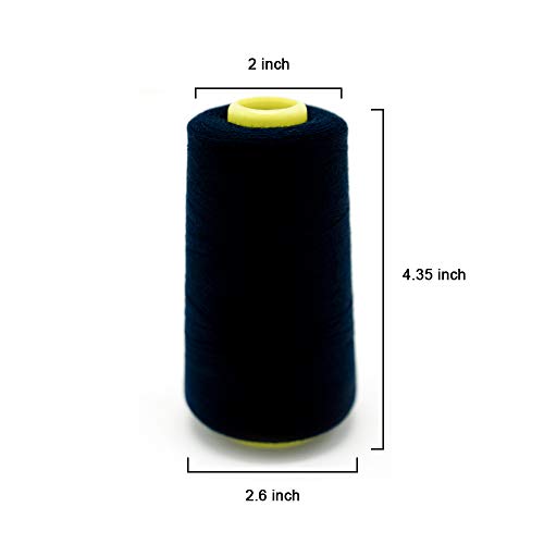 Serger Thread Cones 4 Pack of 3000 Yards Each Spool (Regular Size) Sewing Thread AllPurpose