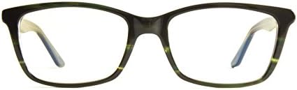 Pixel Eyewear Designer Computer Glasses with Anti-Blue Light Tint UV Protection, Anti-Glare, Full Rim, Acetate Frame Striped Green Color - Oryc Style