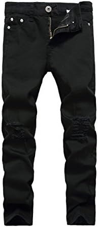 Boy's Skinny Fit Ripped Destroyed Stretch Slim Jeans Pants