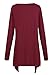 Urban CoCo Women's Casual Long Sleeve Button Design Tunic Top (L, Wine red)