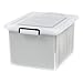 IRIS Letter and Legal Size File Box with Buckle, Clear