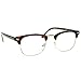 MLC EYEWEAR Vintage Inspired Classic Half Frame Nerdy Glasses UV400 Clear Lens