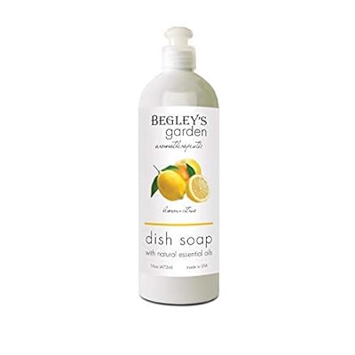 Begley's Aromatherapeutic Liquid Dish Soap, Plant-Based Formula, Natural Essential Oil Infused, Lemon Citrus Scent, 16 oz