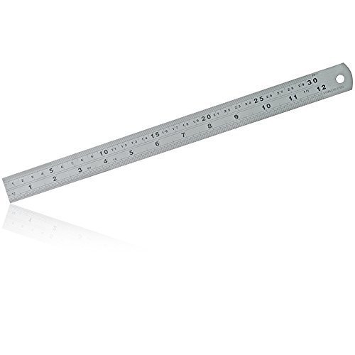 CDL Micro 30 cm / 300 mm 12 inches/ 1 Foot Stainless Steel Metal Ruler/Rule (25 mm Wide) Metric and Imperial