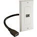 iMBAPrice - HDMI Pigtail Wall Plate Built-in Flexible Hi-Speed HDMI Cable with Ethernet Single Port (1 Port) White