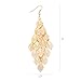 Set of 2 14K Gold Plated Large Dangling Leaf Tiered Long Women's Earrings