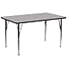 Flash Furniture Wren 30''W x 72''L Rectangular Grey Thermal Laminate Activity Table - Standard Height Adjustable Legs
