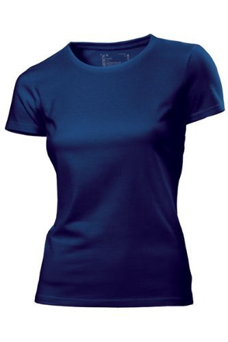 Organic Cotton 180gsm Kurzarm Damen T-Shirt von Hanes 14,Navy Blue