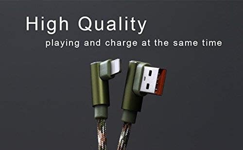 4 D (LABEL) 2.4A Fast Data Sync Charging 90 Degree Right Angle Charger Cable Compatible for iPhone Chargers