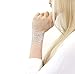 Set of 4- Short Lace Wrist Cuff Stretch Bracelets (Glitter Lace Cuffs- Pink/Gold/White/Silver)
