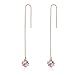 Windshow 18K Gold Plated CZ Diamond Cube Long Chain Drop Dangle Earrings
