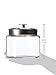 Anchor Hocking Montana Glass Jars with Fresh Sealed Lids, Brushed Metal, 64 oz (Set of 2)
