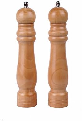 SOULCOOK 2 Piece Manual Solid Wood Salt and Pepper Mill Gift Set with Strong Adjustable Ceramic Grinder