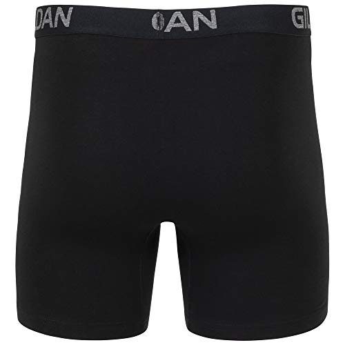 Gildan Men's Cotton Stretch Boxer Briefs, Multipack, Black Soot (5Pack