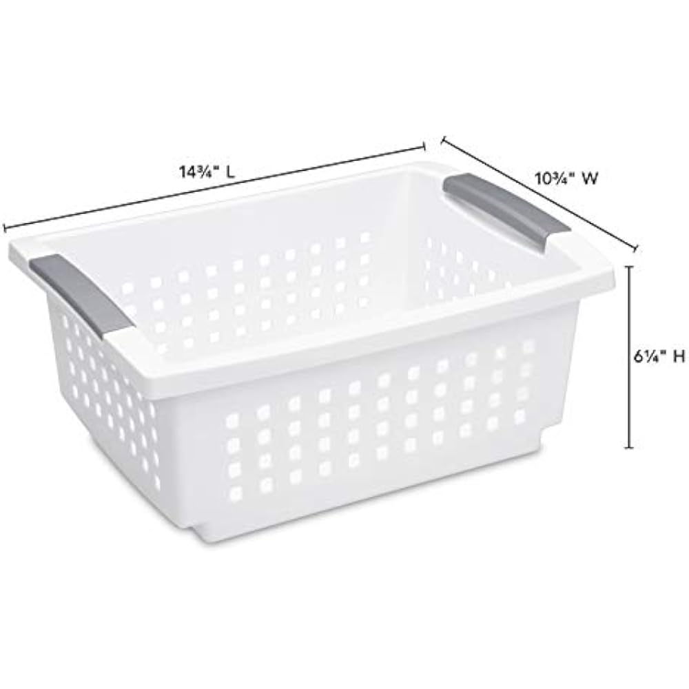 Sterilite 16628006 Medium Stacking Basket, White W