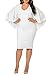 LaSuiveur Women's Dolman Sleeve V Neck Solid Bodycon Plus Size Dress XL White