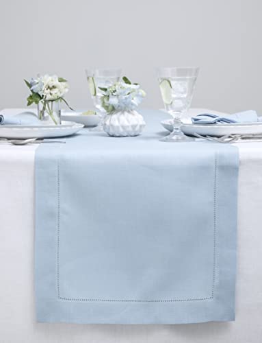 Solino Home Linen Table Runner Sky Blue