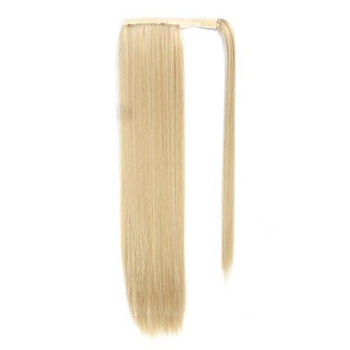 26 Inch Long Wrap Around Ponytail Hair Extension Blond 1 Piece Hairpiece Synthetic Binding Pony Tail Clip in Hair Extensions for Girl Lady Woman (26Inch Wrap Around Ponytail Straight 27-613#)