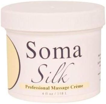 Professional Massage Creme by Soma Silk, 4 Ounces - Smooth & Silky Texture, Moisture Rich Massage Cream - Calendula and Jojoba Oils to Promote Healthy Skin - Easy Glide and Workability