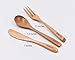 BOBZYXL Wooden Flatware Set 12-Piece Natural Wood Serving Tableware Fork, Spoon and Knife, Service for 4