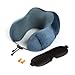 Airplane Pillow, Neck Pillow – Memory Foam Travel Neck Rest Airplane Pillow – Premium Plane Travel Comfort Kit with Velvet Neck Pillow, Eye Mask & Ear Plugs – Napping Airplane Set – Great Gift Idea