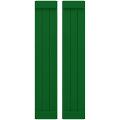 10 1/2"W x 44"H Americraft Three Board Exterior Real Wood Joined Board-n-Batten…