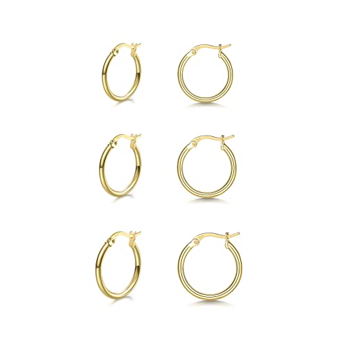 Amazon Womens 9ct Gold Hoop Earrings Buy Revere 9ct Yellow Gold