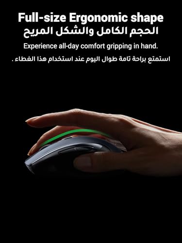 UGREEN Wireless Mouse (Bluetooth5.4+2.4GHz), Rechargeable, Long Battery Life, Ergonomic Silent Mouse, 5 Adjustable 4000 DPI, For Office/Home/Study, Compatible with Windows, macOS, iOS, Android, Linux