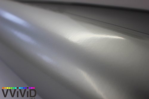 Silver Gloss 5ft x 60ft 300sq ft Wholesale Cast Vinyl Film Sheet Roll Wrap Air Release VViViD USA