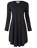 Kate Kasin Women's Long Sleeve Casual Loose Fit T-Shirt Dress