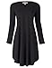 Kate Kasin Women's Long Sleeve Casual Loose Fit T-Shirt Dress