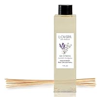 LOVSPA DE-Stress Lavender Eucalyptus Reed Diffuser Oil Refill with Reed Sticks | Natural, Refreshing Calming Blend of Woody Lavender, Rosemary & Eucalyptus