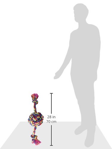 Flossy Chews Colossal 25-Inch Color Monkey Fist Ball with Rope Ends, Assorted Colors