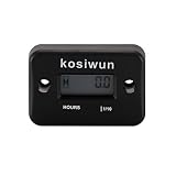 Inductive Hour Meter Waterproof LCD Display Hourmeter Gauge for Motorcycle ATV Snowmobile Marine Boat Yama Ski Dirt Generator Black