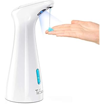 Tesecu Automatic Soap Dispenser Touchless Liquid Soap Dispenser Bath Kitchen Hand Soap Dispenser with Infrared Motion Sensor, Waterproof, White 200ml