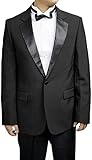 Mens 1 Button Black Classic Notch Collar Tuxedo Jacket By Broadway Tuaxmakers (36R)