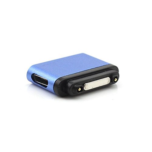 Eachbid Glowing Metal Joint Micro USB To Magnetic Charger Adapter For Sony Xperia Z3 Z2 Z1 Blue