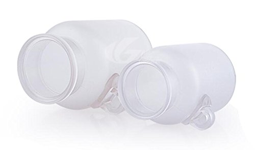 2PCS 100ml/ 200ml Empty Clear Frosted Thick Plastic Bath Salt Seasoning Sauce Jar Container - Dressing Cruet Powder Bottle Pot with Cork Cap and Spoon (200ml/ 6.7oz)