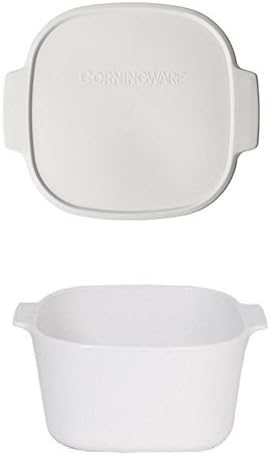 Corningware Stove Top Pyroceram 5l Just White Casserole Bundle: Casserole with Plastic Lid