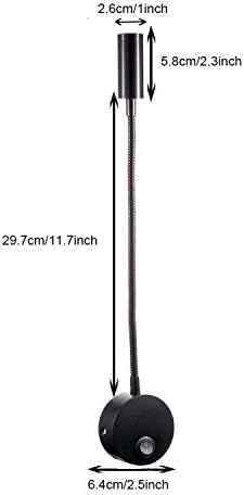 WeFoonLo 3W Wall Mounted Reading Light Flexible Gooseneck LED Sconce Lamp with Plug & Switch for Bedroom Office, Workbench - Image 5