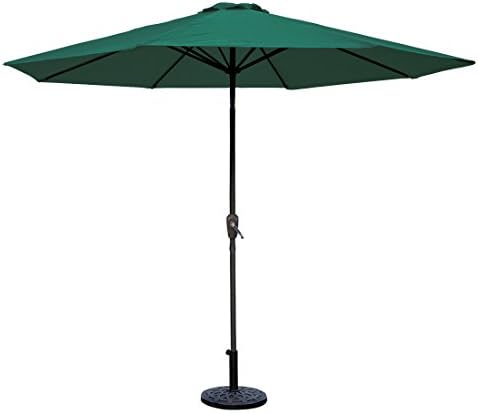 Outdoor Sunshine 9 ft Polyester Outdoor Patio Umbrella Crank &amp; Tilt Garden Lawn (Green)