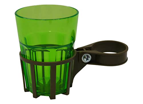 Angerer Freizeitmöbel GmbH Hollywood Swing Drink Holder with Cup - Suitable for Many Hollywood Swings with Round Tube - Cup Holder Made in Germany (Mocha, Mug Green)