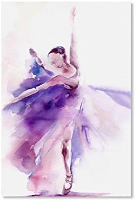 Abstract Art Poster Print Purple Ballerina Canvas Painting Picture Home Wall Art Graffiti Bedroom Modern Decoration A,80X100CM