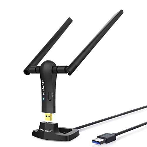 BrosTrend AC1200 USB WLAN Stick, WiFi Adapter für Desktop Laptop PC mit Windows 11/10 /8/7 hohe Reichweite, Dual-WLAN bis zu 867 Mbit/s 5 GHz, 300 Mbi