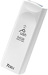 Tcell Push 64GB USB 3.2 Flash Drive White Retractable Memory Stick 100MB/s Speed