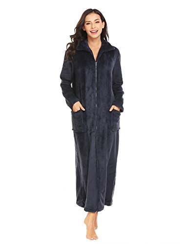 Ekouaer Womens Zip Front Housecoat Amazon Womens Robes
