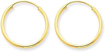 LooptyHoops14K Yellow Gold Continuous Endless Hoop Earrings, (1.5mm Tube)