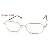 TOOGOO(R) Gold Tone Metal Frame Presbyopic Reading Glasses +6.00