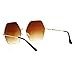 SA106 Retro Oversized Octagon Groove Hippie Sunglasses Gold Brown